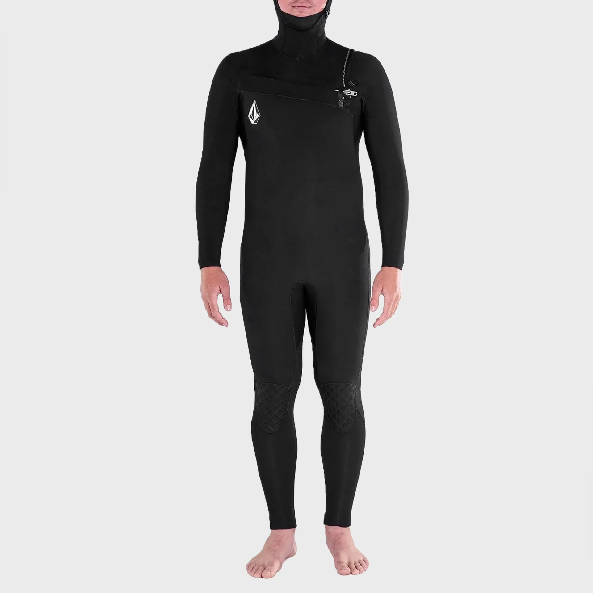 Volcom Modulator 5/4/3 Mens Hooded Chest Zip Wetsuit - Black