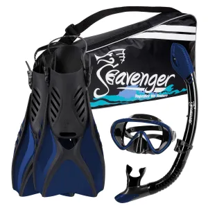 Voyager Snorkel Set - Black Silicone/Midnight Blue