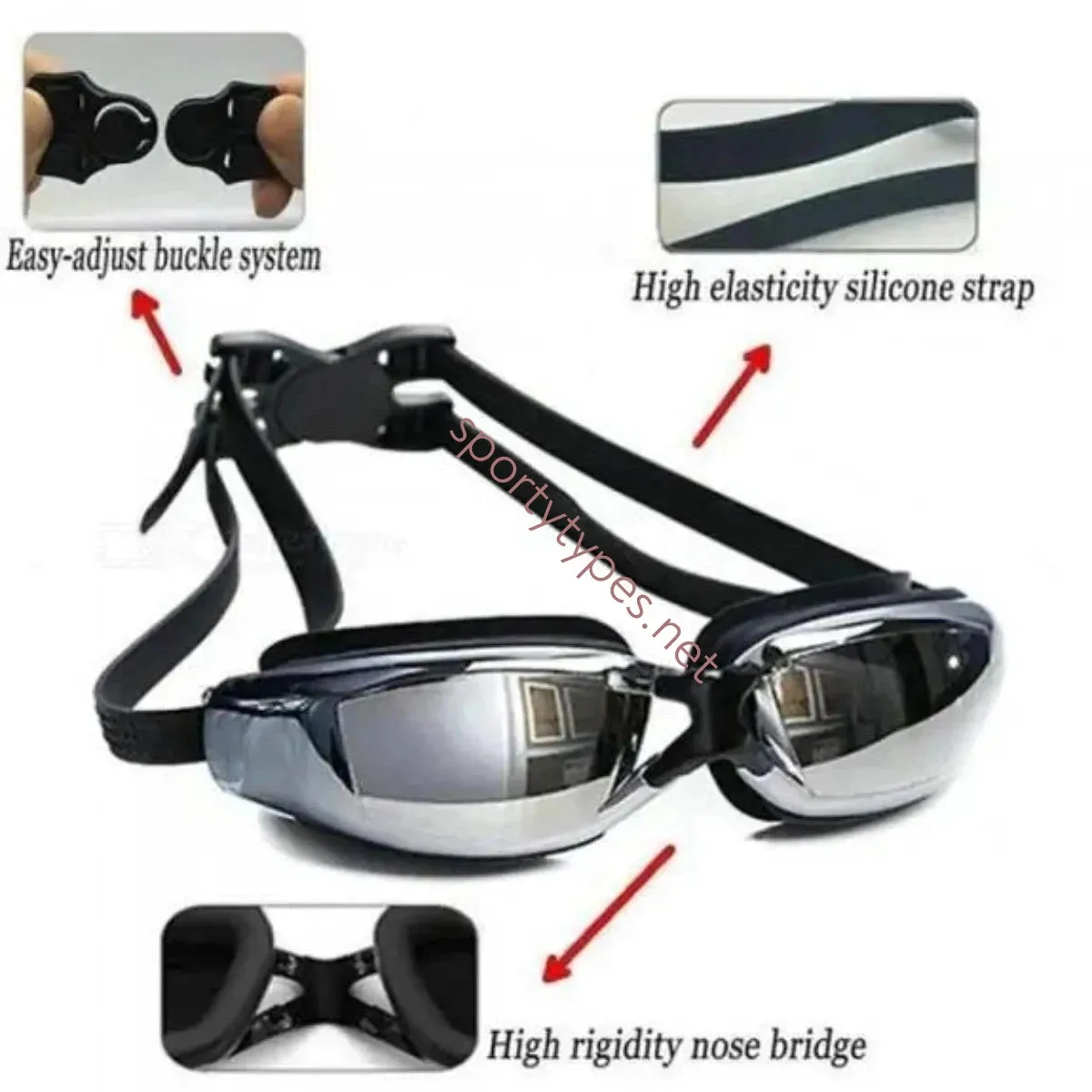 White Elite Professional HD Anti-Fog Swim Goggles