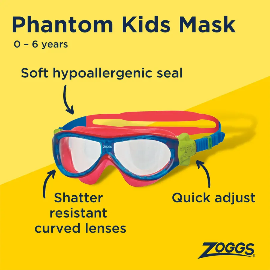 Zoggs Phantom Kids Mask <6 Yrs Z461423 - Blue/Red